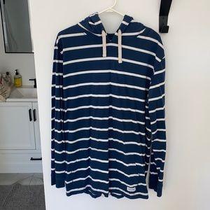 Banks Journal stripped hoody with waist drawstring detail